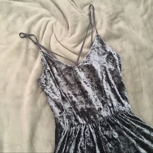 Navy Blue, Velvet Romper